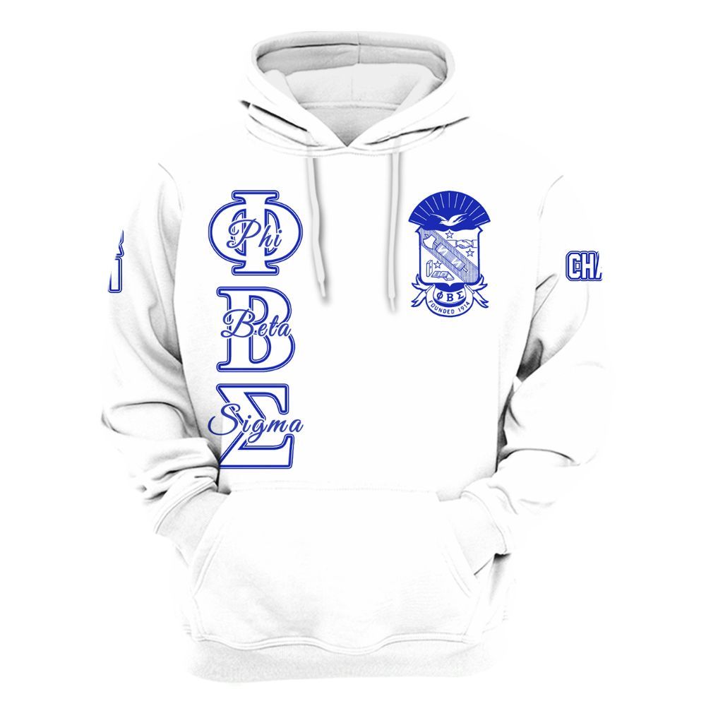 Ireishprint ΦΒΣ Custom Chapter Shirt, Personalized White Shirt 1914 Fraternity Hoodie