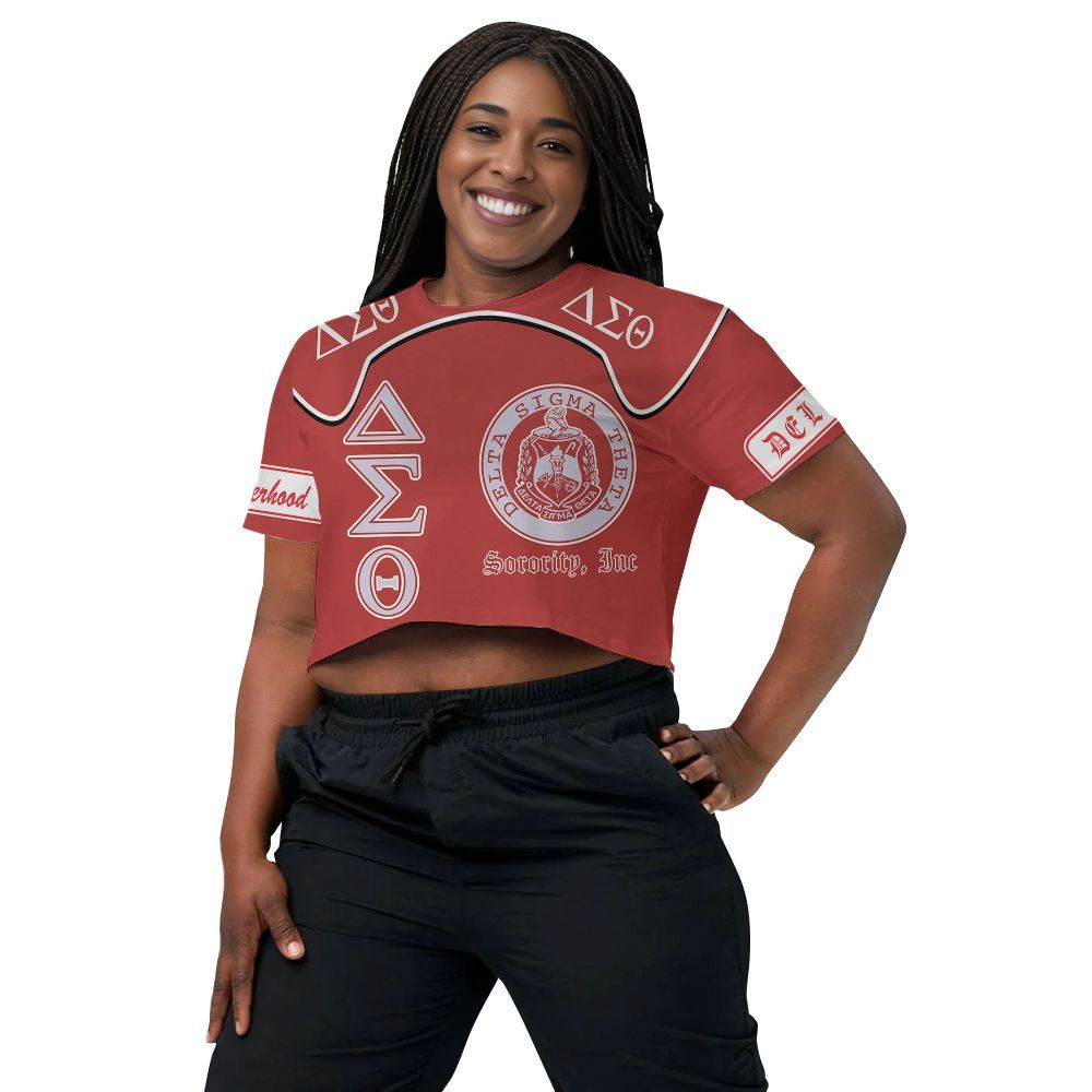 Ireishprint Delta Sigma Theta Crop Shirt, Sorority Spirit Delta Sigma Theta Sisterhood Sorority Crop Top
