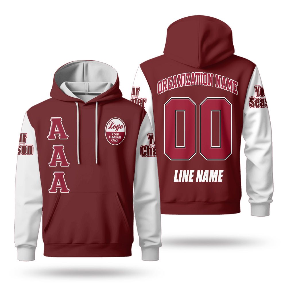 Custom Chapter Hoodie, Kappa Alpha Psi Crimson White Sleeve Jacket Since 1911 Fraternity Hoodie
