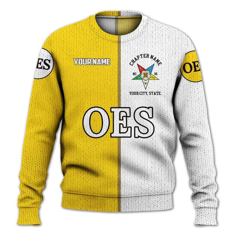 Ireishprint OES Custom Legacy Shirt, Yellow Circle Legacy Style Order Of The Eastern Star OES Shirt Sorority Knitted Sweater