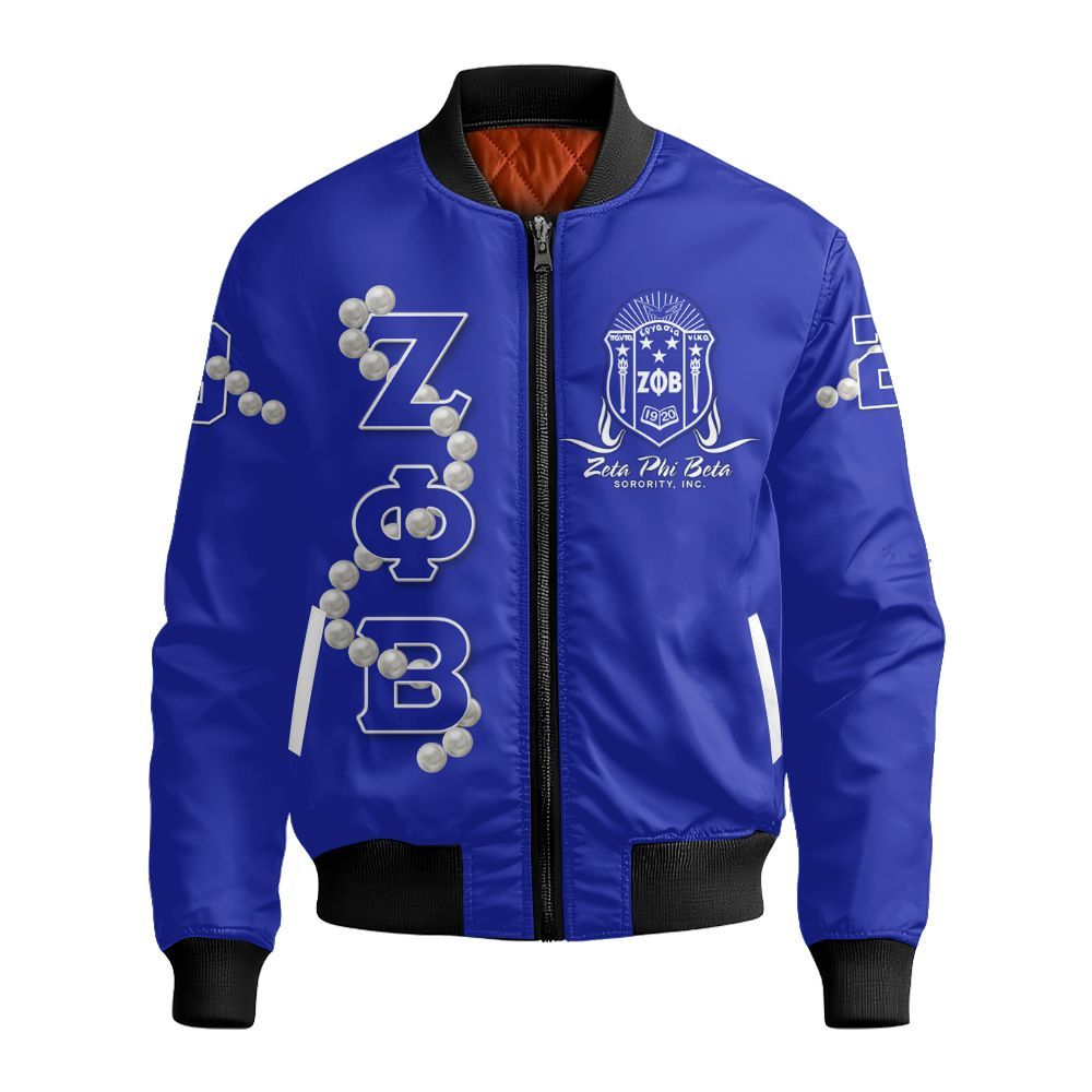 Ireishprint Zeta Phi Beta Shirt, Z Phi B Pearl Girls Blue 1920 Zeta Phi Beta Sorority Bomber Jacket