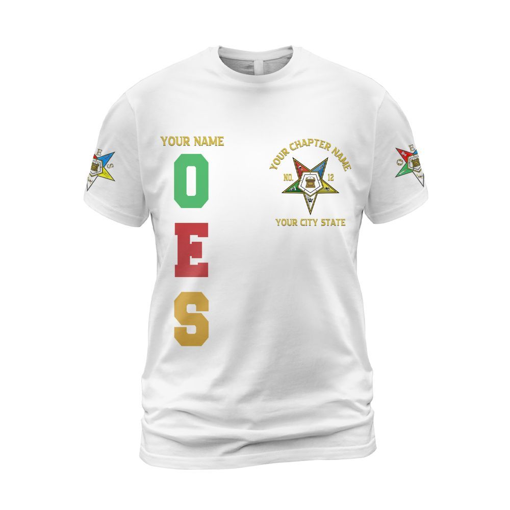 Ireishprint OES Custom Custom Legacy Shirt, Customize Color Block White Order Of The Eastern Star OES Shirt