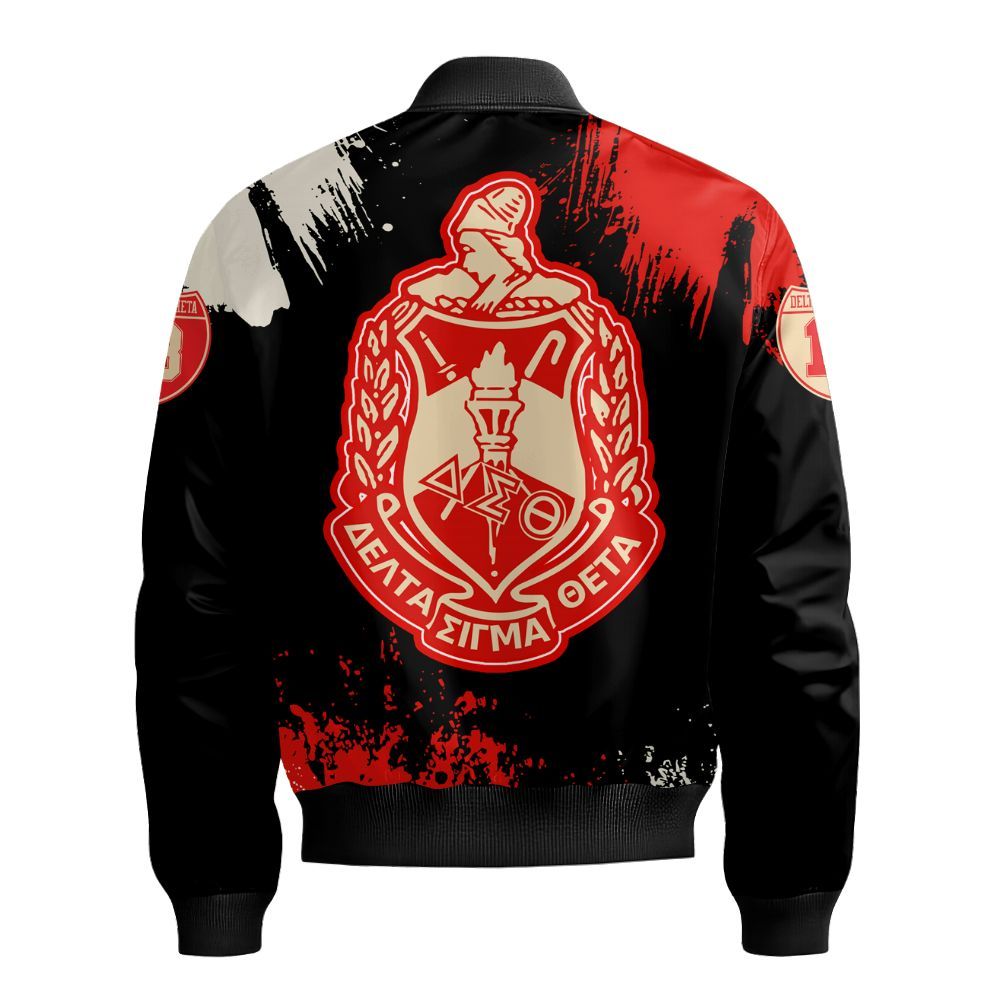 Ireishprint Delta Sigma Theta Shirt, Brush Style Delta Sigma Theta Since 1913 Sorority Bomber Jacket