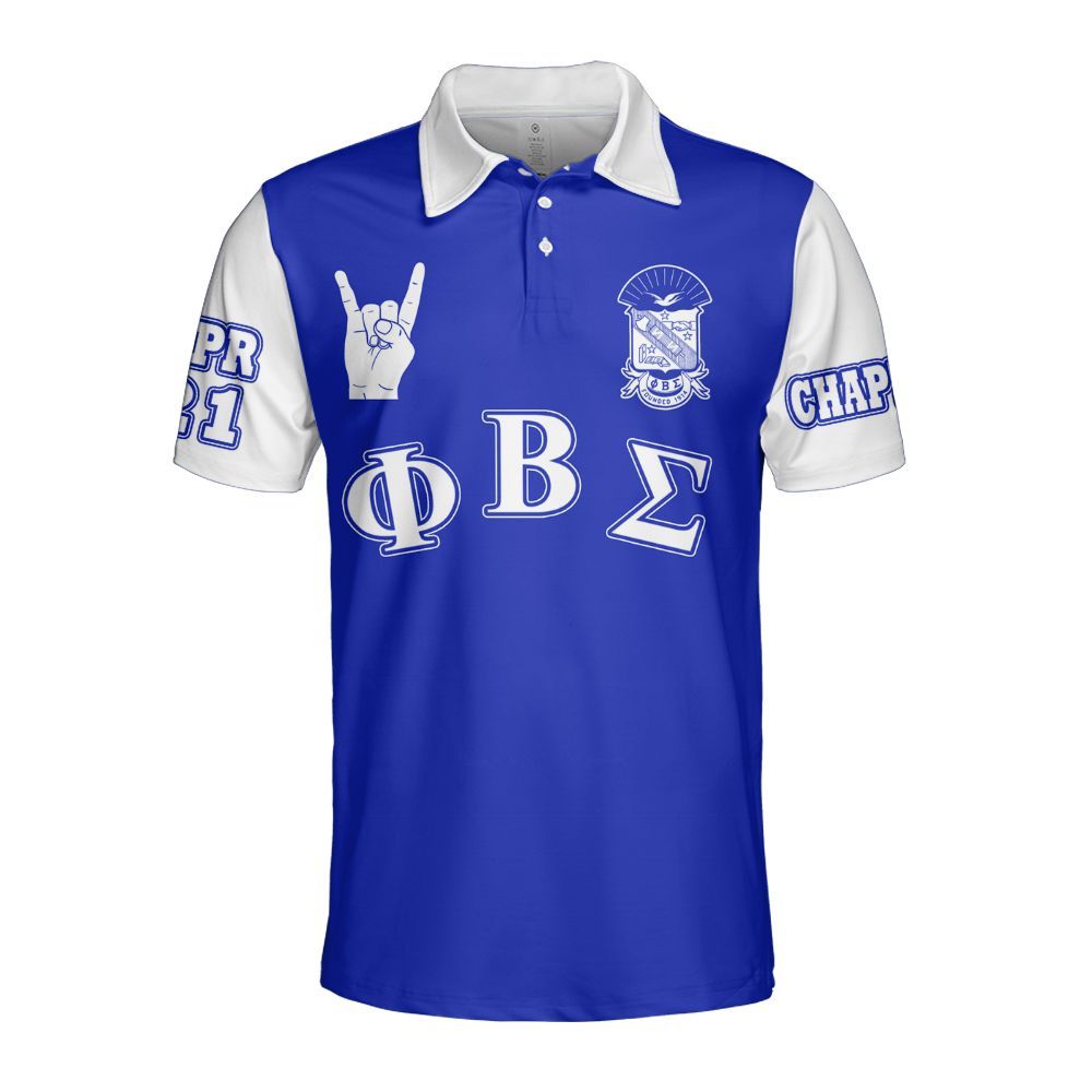 Ireishprint ΦΒΣ Custom Chapter Polo Shirt, Personalized Hand Sign Polo Shirt 1914 Fraternity Polo Shirt