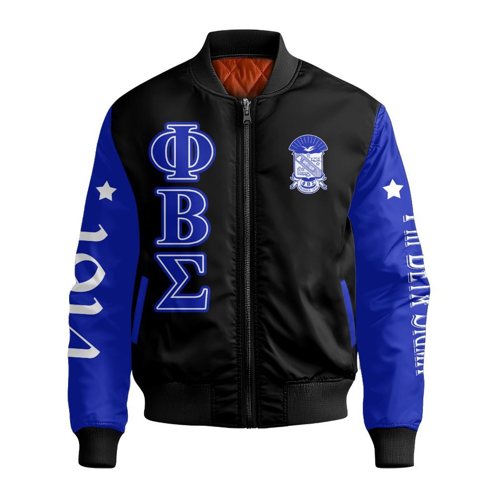 Ireishprint ΦΒΣ Shirt, Three Stars Black Shirt ΦΒΣ Fraternity Bomber Jacket