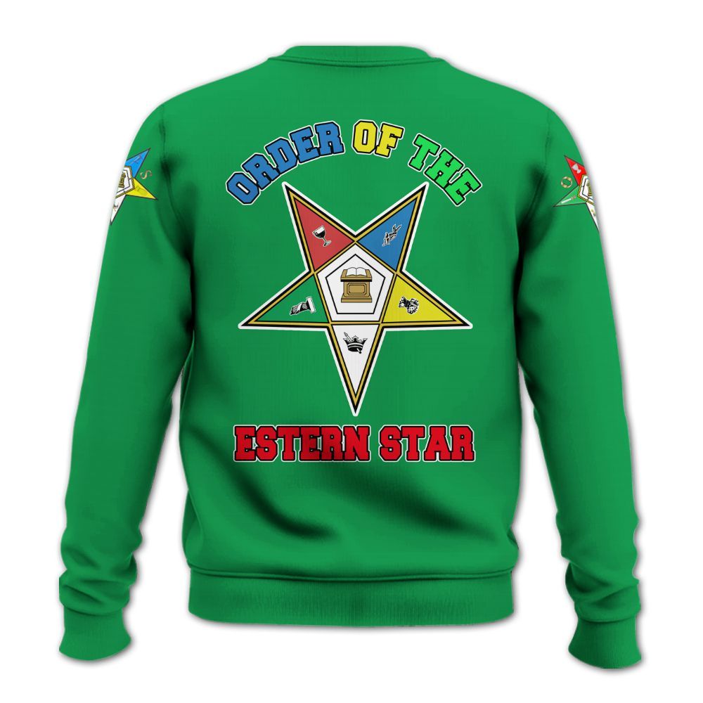 Ireishprint OES Custom Custom Legacy Shirt, Customize Color Block Green Order Of The Eastern Star OES Sweatshirt