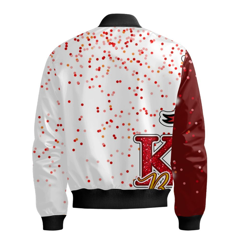 Ireishprint Custom Name ΚΑΨ Ceramic Ornament, Kappa Krimson Red Glitter 1911 Fraternity Ceramic Christmas Ornament Bomber Jacket