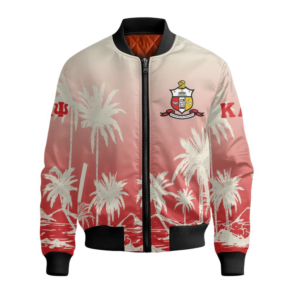 Ireishprint ΚΑΨ Hawaii Shirt, Palm Tree Gradient Hawaii Shirt ΚΑΨ Fraternity Bomber Jacket