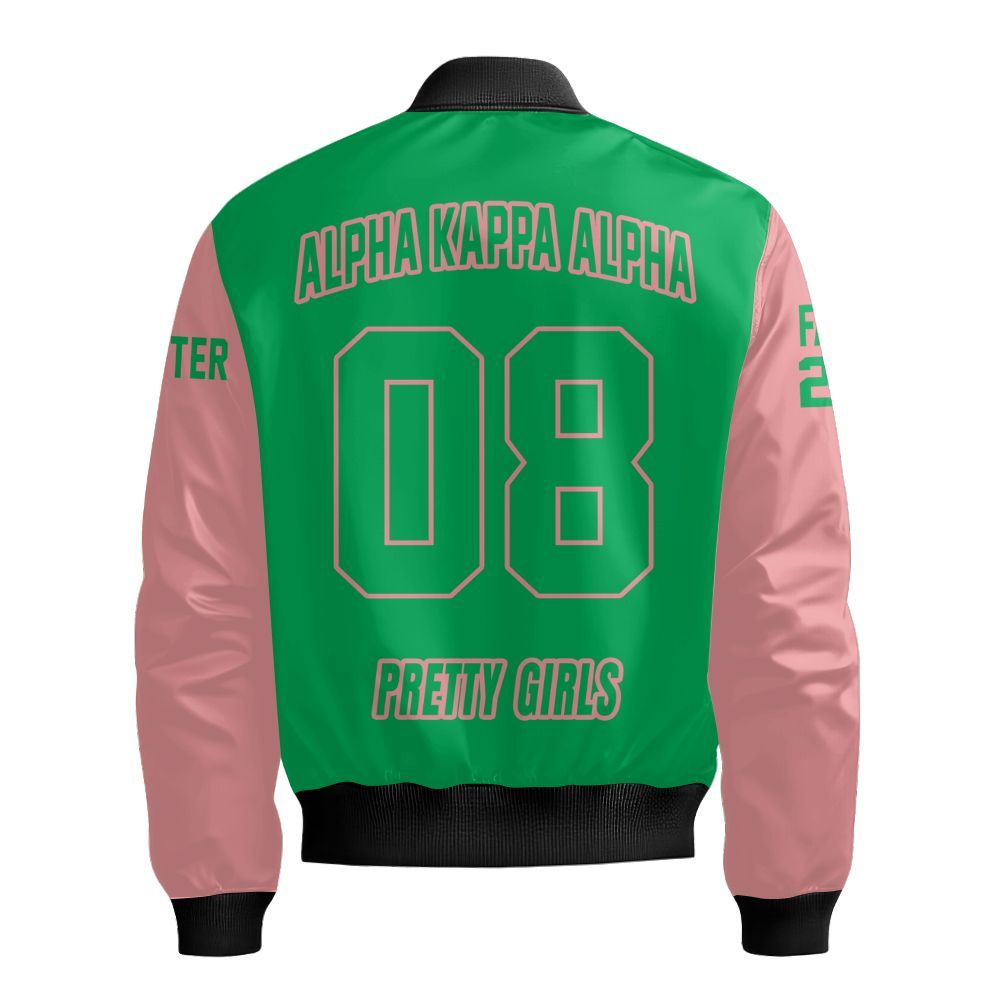 Ireishprint A.K.A Custom Chapter Polo Shirt, Personalized Apple Green Mix Salmon Pink Polo Shirt 1908 Sorority Bomber Jacket