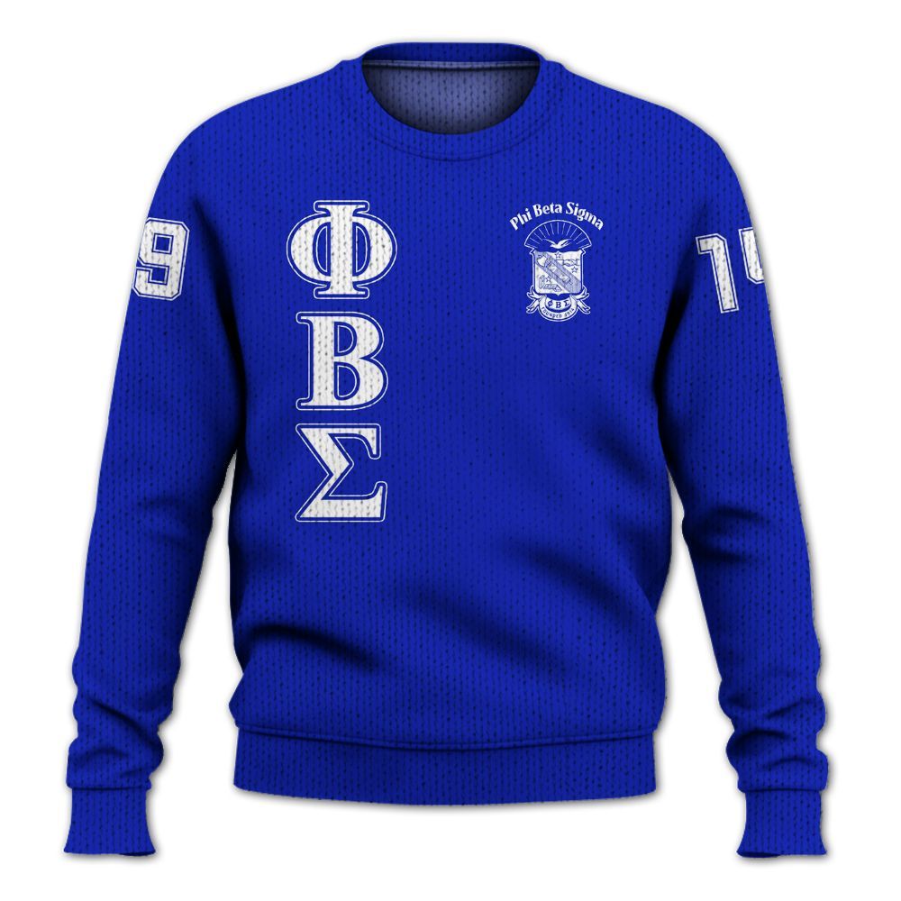 Ireishprint ΦΒΣ Shirt, Royal Blue Shirt ΦΒΣ Fraternity Knitted Sweater