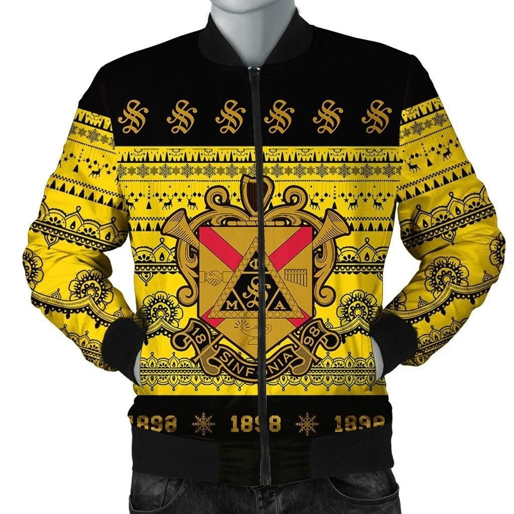 African Jacket - Phi Mu Alpha Sinfonia Xmas Establish Year Bomber Jacket