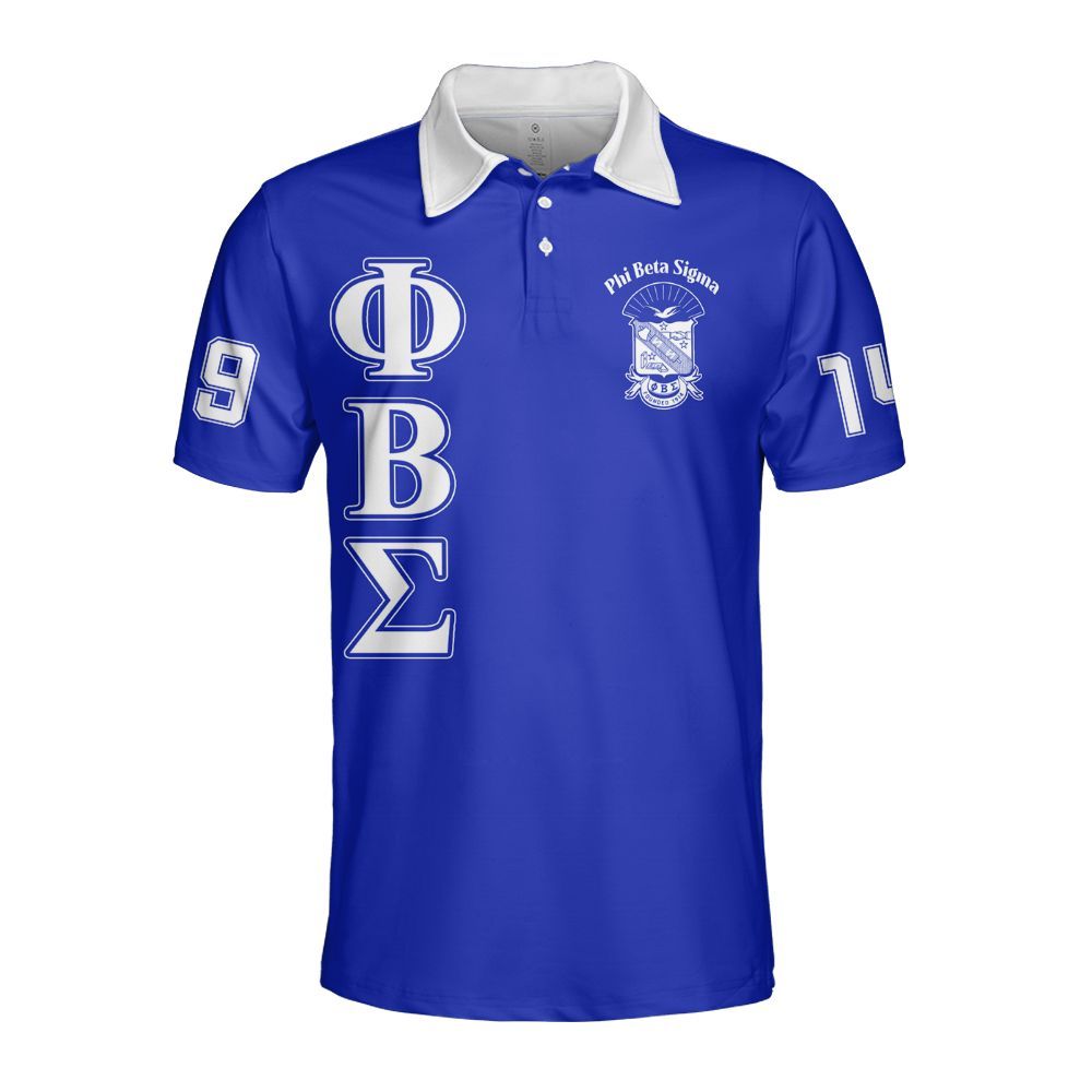 Ireishprint ΦΒΣ Polo Shirt, Royal Blue Polo Shirt 1914 Fraternity Polo Shirt
