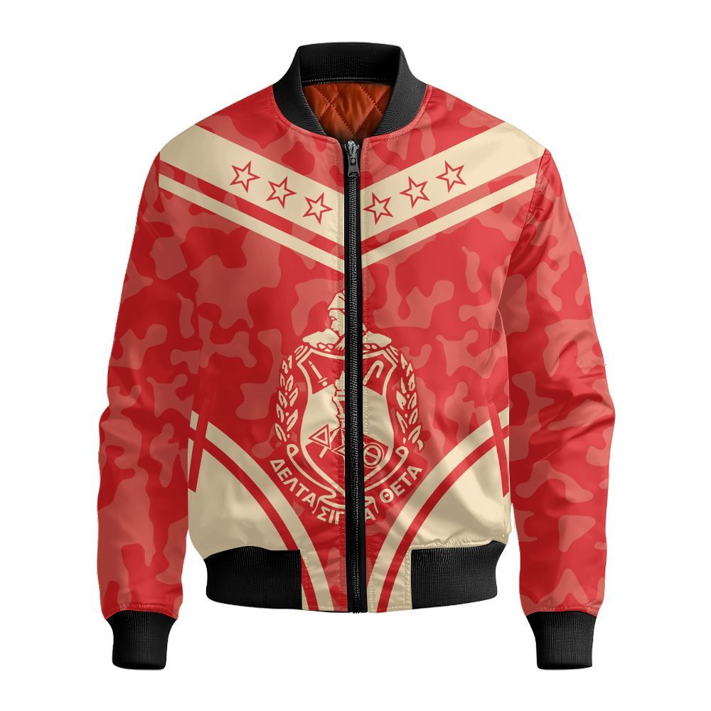 Ireishprint Delta Sigma Theta Shirt, Delta Sigma Theta Since 1913 Camoflage Hand Sign Sorority Bomber Jacket