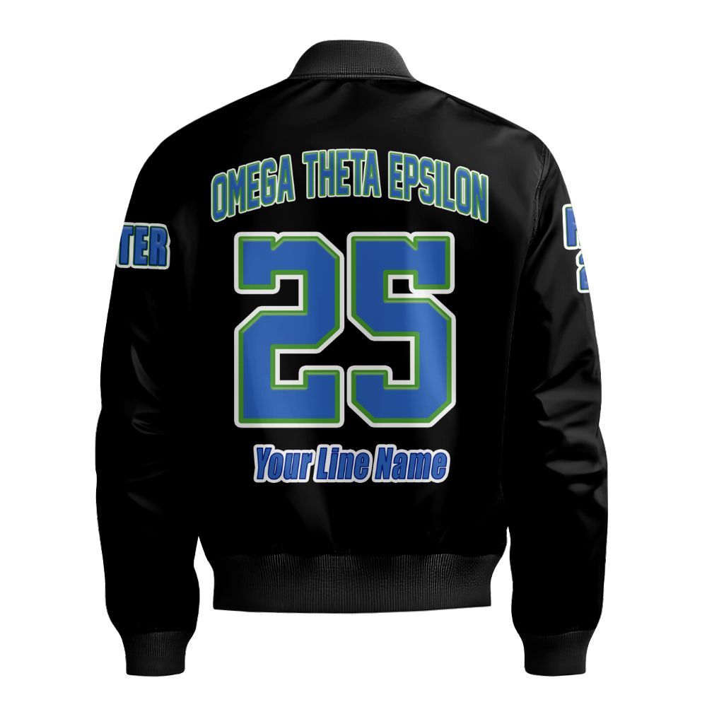 Ireishprint Omega Theta Epsilon Custom Chapter Shirt, Omega Theta Epsilon Fraternity Black Custom Shirt Since 2024 Fraternity Bomber Jacket