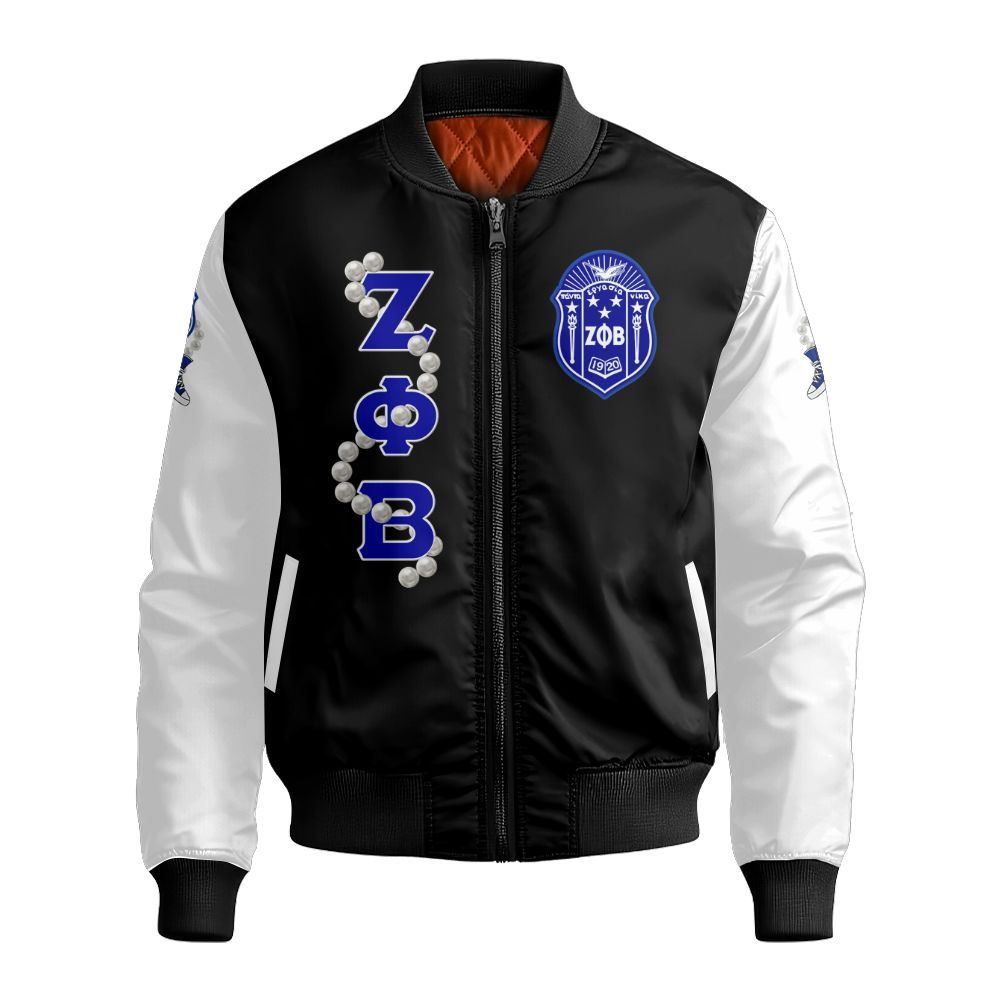 Ireishprint Zeta Phi Beta Shirt, Z Phi B Black Chuck&Pearl Shirt 1920 Zeta Phi Beta Sorority Bomber Jacket