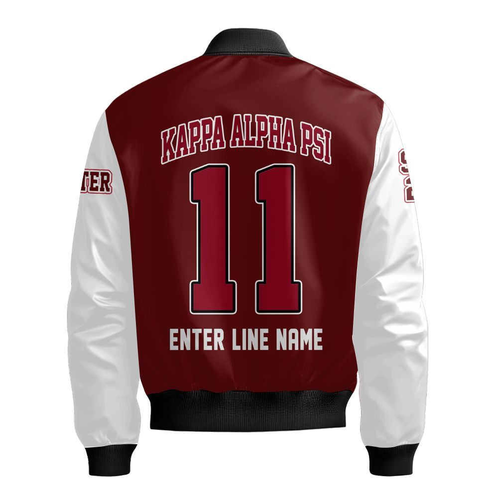 Ireishprint ΚΑΨ Custom Chapter Polo Shirt, Personalized Crimson White Sleeve Kappa Polo Fraternity Bomber Jacket