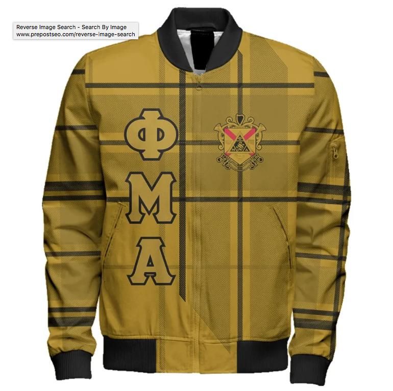Africa Zone Jacket - Phi Mu Alpha Sinfonia Burberr Style Sleeve Zip Bomber Jacket