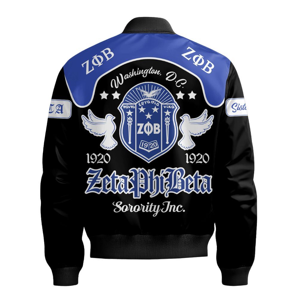 Ireishprint Zeta Phi Beta Polo Shirt, Zeta Phi Beta Style Z Phi B 1920 Dove Curve Style 1913 Sorority Bomber Jacket