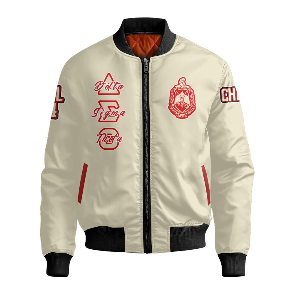 Ireishprint Delta Sigma Theta Custom Chapter Off Shoulder Sweatshirt, Delta Sigma Theta Sisterhood 1913 Sorority Bomber Jacket