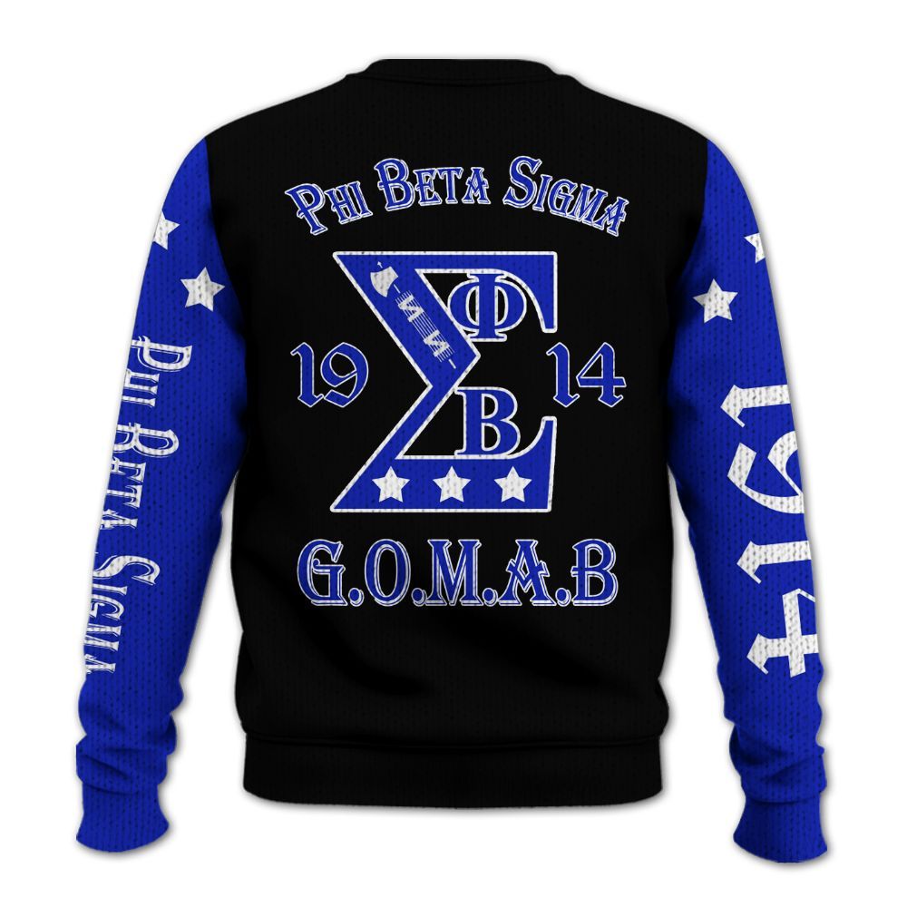 Ireishprint ΦΒΣ Shirt, Three Stars Black Shirt ΦΒΣ Fraternity Knitted Sweater
