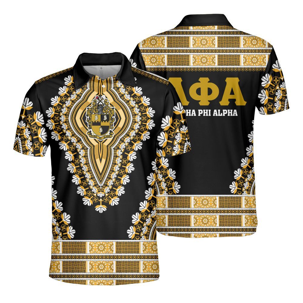 Ireishprint ΑΦΑ Polo Shirt, African Dashiki Style ΑΦΑ Fraternity Polo Shirt
