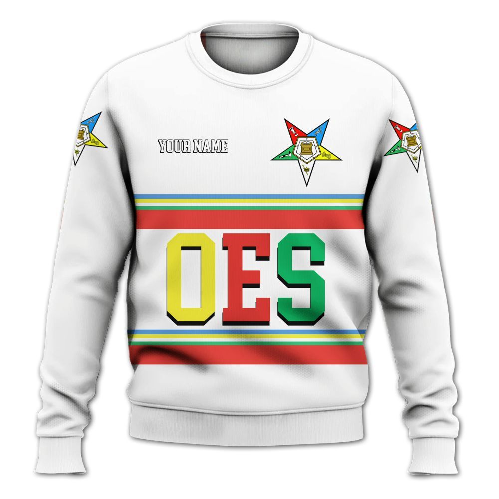 Ireishprint OES Custom Legacy Shirt, White Line Emblem Order Of The Eastern Star OES Sweatshirt