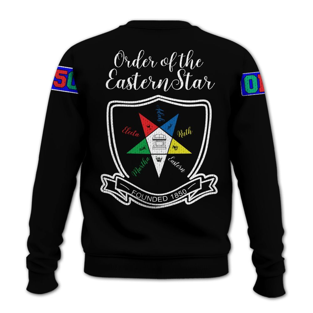 Ireishprint OES Shirt, Black Shield Order Of The Eastern Star OES Shirt Sorority Knitted Sweater
