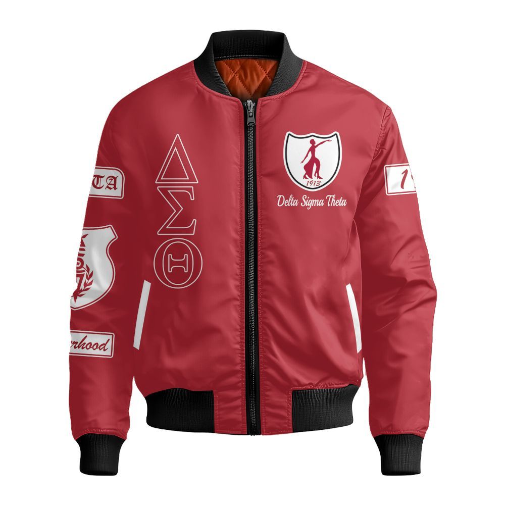 Ireishprint Delta Sigma Theta Varsity Jacket, Sisterhood Founded 1913 Delta Sigma Theta Sorority Bomber Jacket