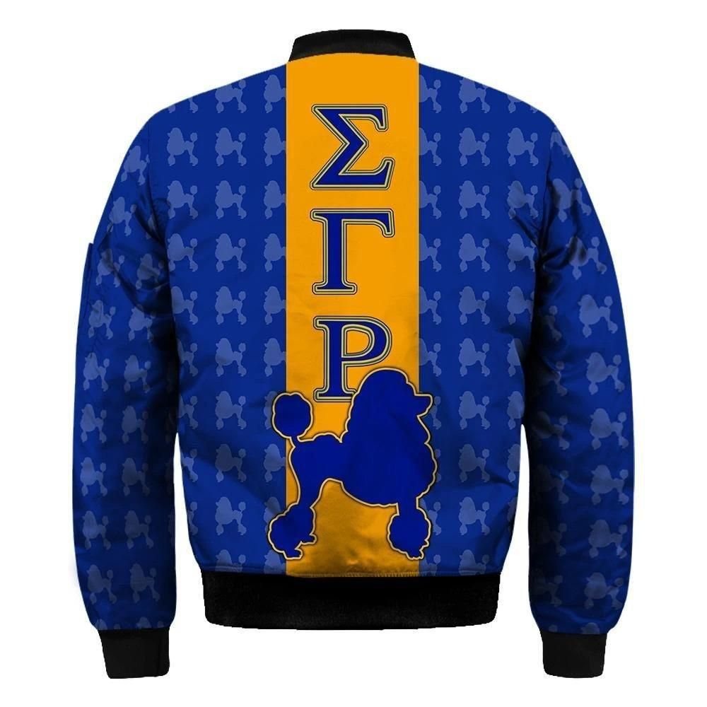 Sigma Gamma Rho Super Mini Poodle Sleeve Zip Bomber Jacket