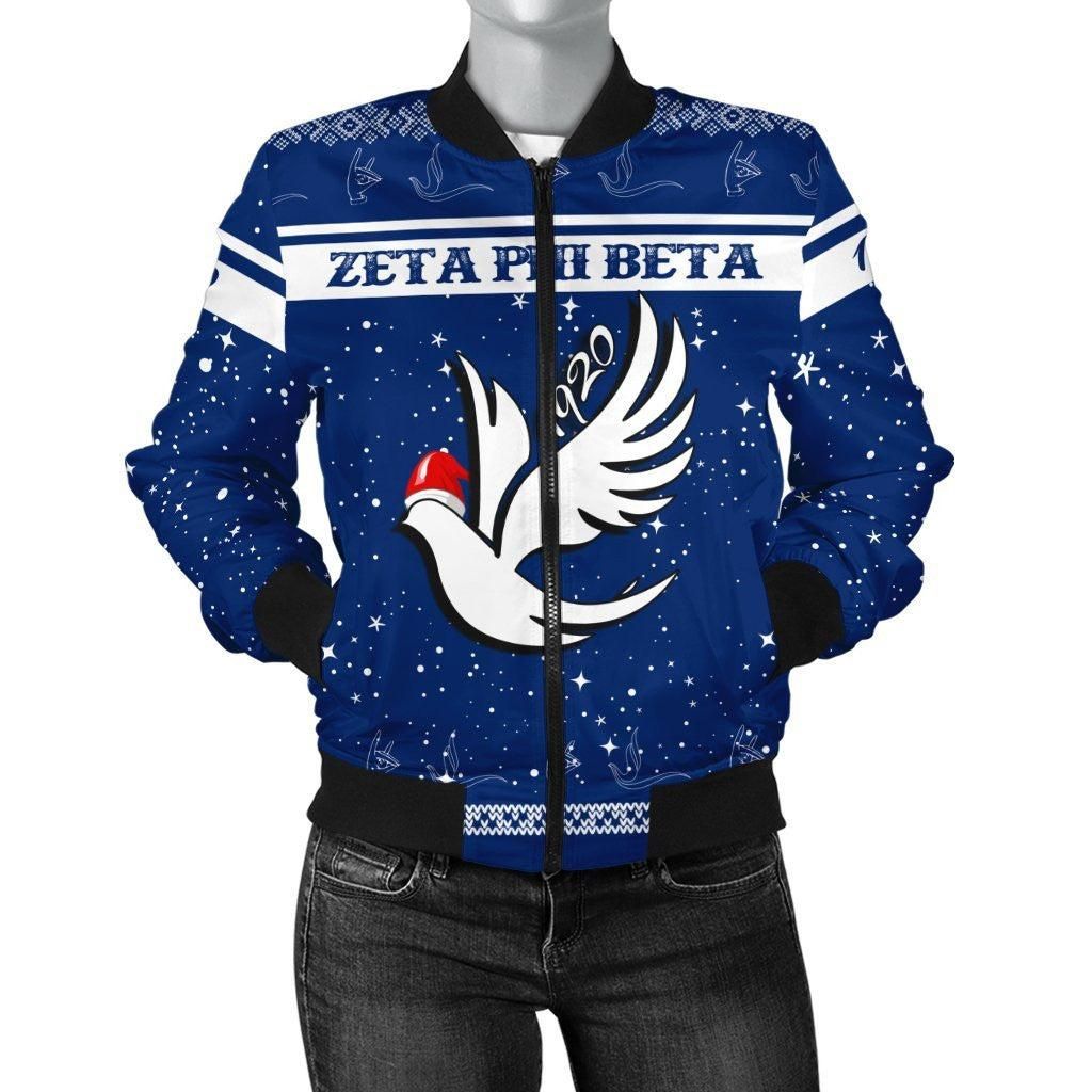 Zeta Phi Beta Christmas Bomber Jacket