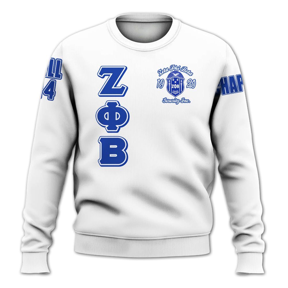 Ireishprint Zeta Phi Beta Custom Chapter Shirt, White Color Zeta Queen Z Phi B Black 1920 Sorority Sweatshirt