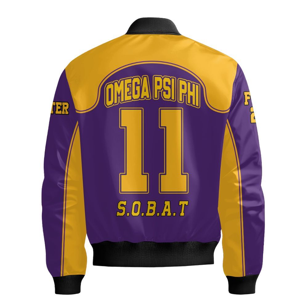 Ireishprint ΩΨΦ Custom Chapter Shirt, Personalized Racing Style White Sleeves Shirt 1911 ΩΨΦ Fraternity Bomber Jacket