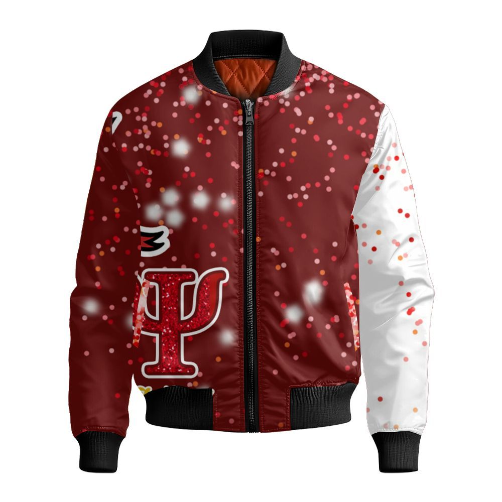 Ireishprint Custom Name ΚΑΨ Ceramic Ornament, Kappa Krimson Red Glitter 1911 Fraternity Ceramic Christmas Ornament Bomber Jacket