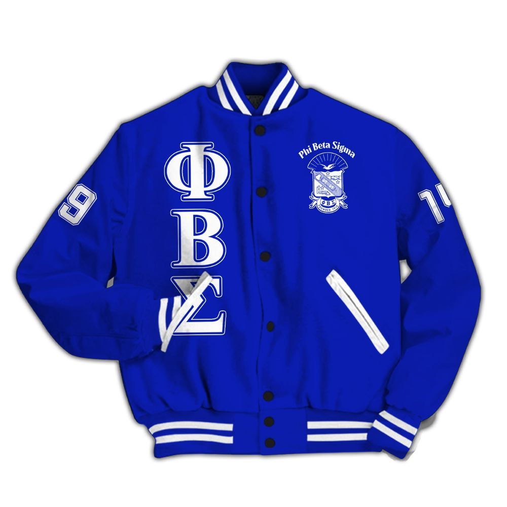Ireishprint ΦΒΣ Varsity Jacket, Royal Blue Jacket ΦΒΣ Fraternity Jacket