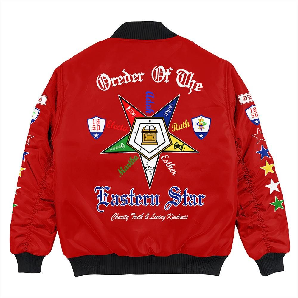 Order Of The Eastern Star Letter Red Bomber Jacket T09