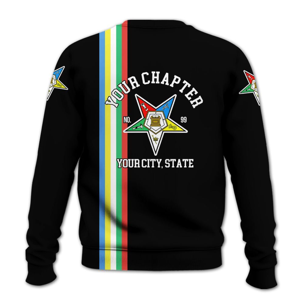 Ireishprint OES Custom Legacy Shirt, Black Line Emblem Order Of The Eastern Star OES Sweatshirt