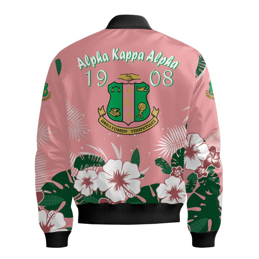 Ireishprint A.K.A Hawaii Shirt, Hibiscus Flower Hawaii Shirt 1908 Sorority Bomber Jacket