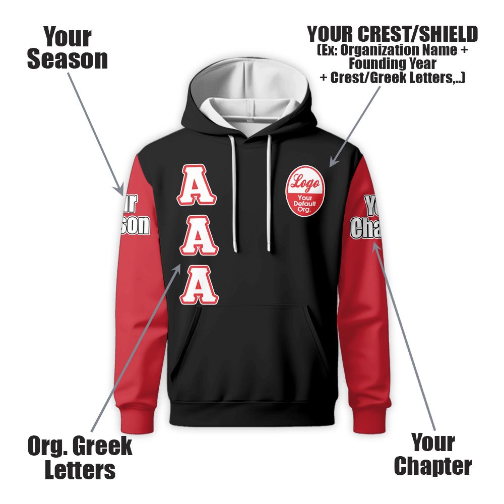 Custom Chapter Hoodie, Delta Sigma Theta Crimson Sleeve 1913 Sisterhood Sorority Hoodie