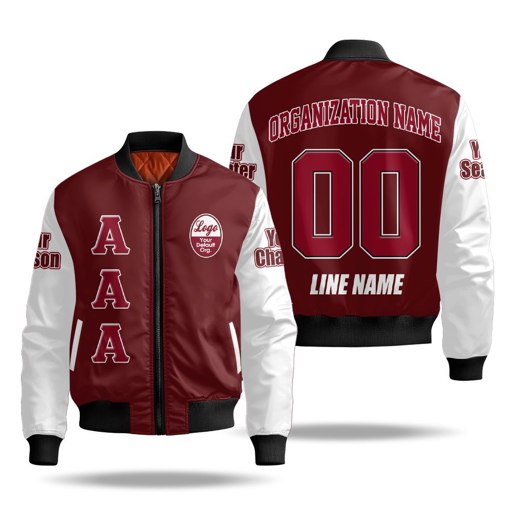 Custom Chapter Bomber Jacket, Kappa Alpha Psi Crimson White Sleeve Jacket Since 1911 Fraternity