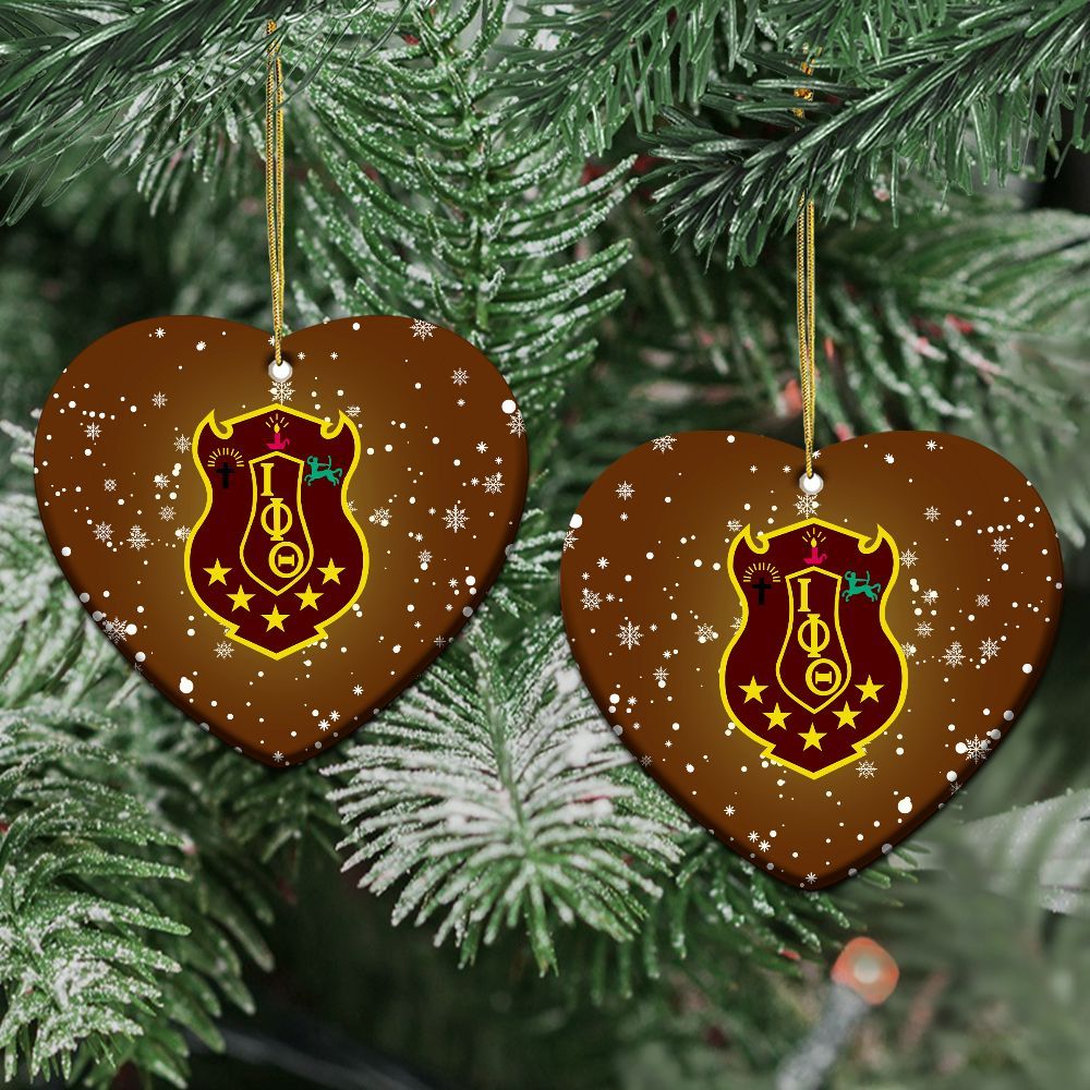 Ireishprint Iota Phi Theta Ceramic Ornament, Iota Brown Gold Inspired Christmas Ornament