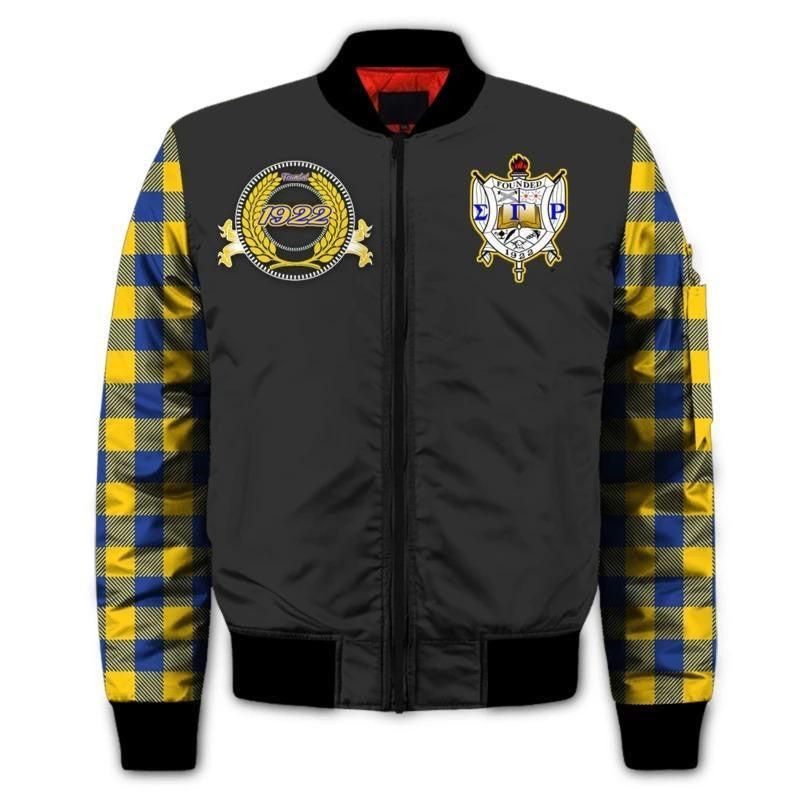 Sigma Gamma Rho Short Hair Girl Sleeve Zip Bomber Jacket