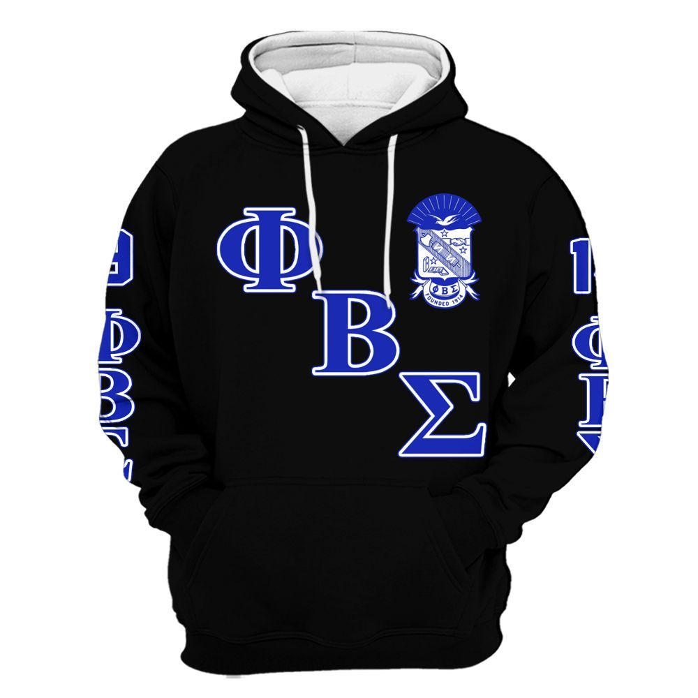 Ireishprint ΦΒΣ Shirt, Dove Black Royal Blue Shirt 1914 Fraternity Hoodie