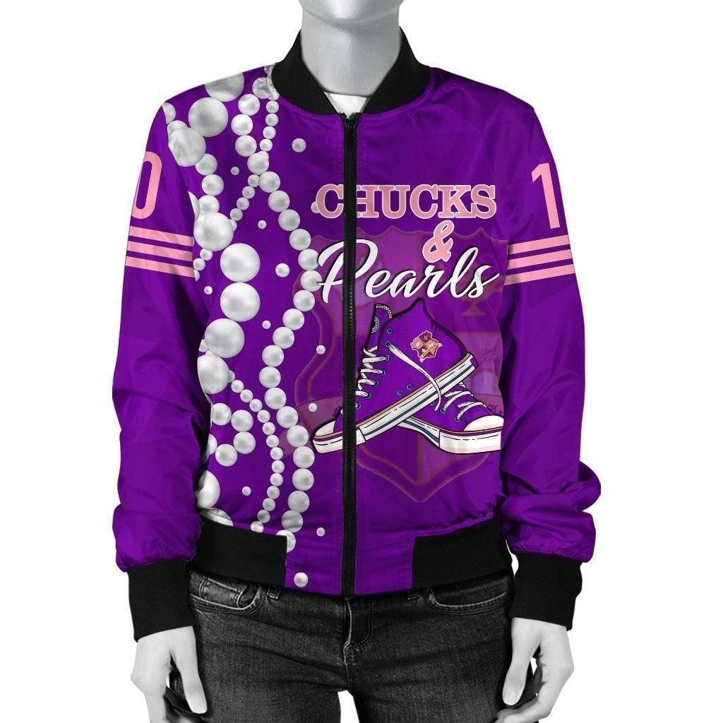 African Jacket - Chucks Kappa Epsilon Psi Military Sorority Pearls Bomber Jacket