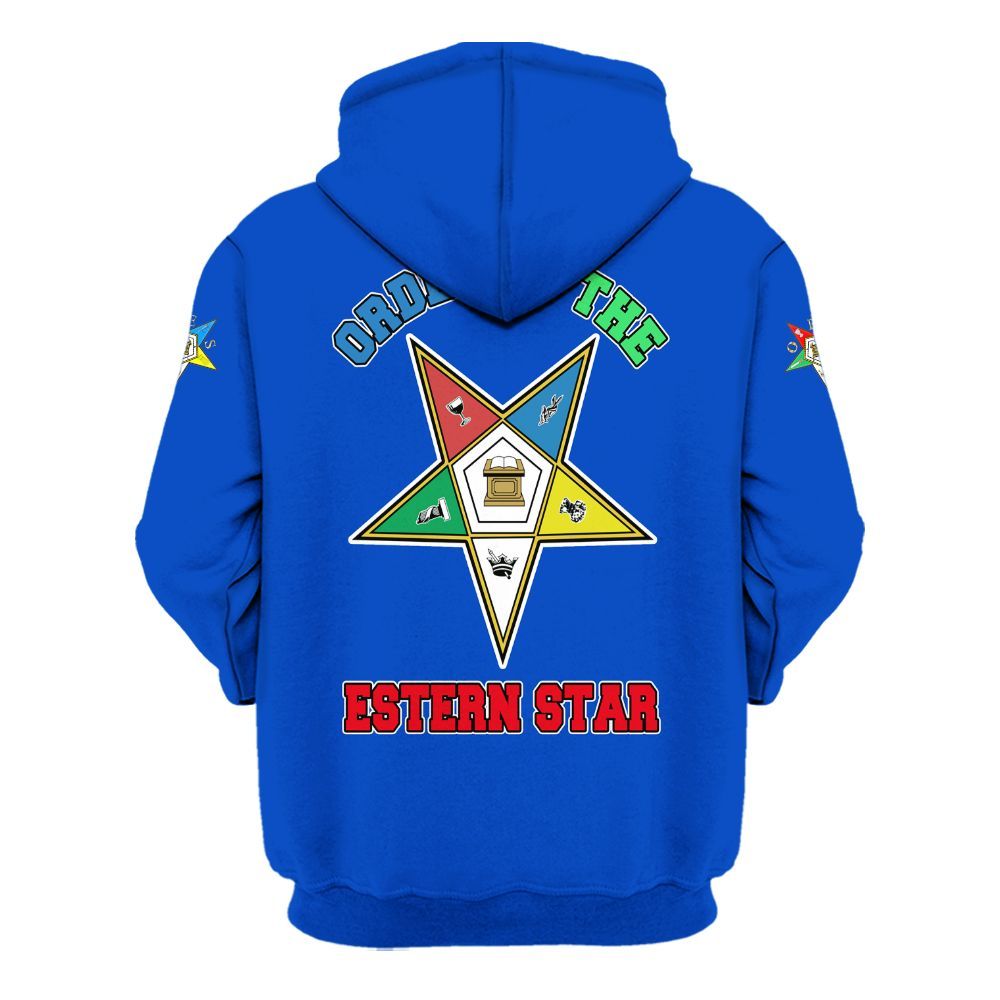 Ireishprint OES Custom Custom Legacy Shirt, Customize Color Block Blue Order Of The Eastern Star OES Hoodie
