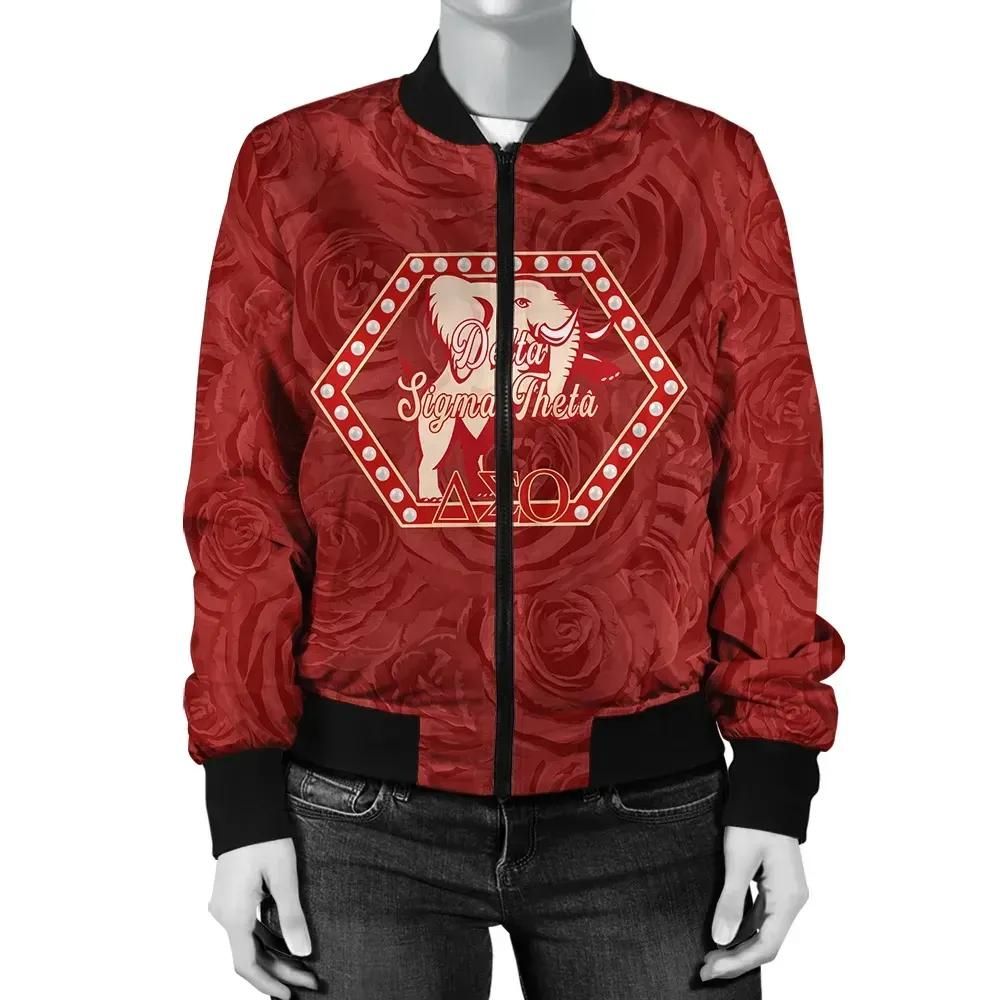 Africa Zone Jacket - Delta Sigma Theta Rose Pearls Bomber Jacket J09