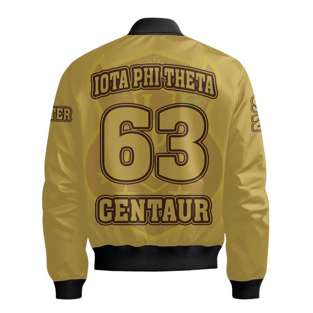 Ireishprint Iota Phi Theta Custom Line Crossing Jacket, Personalized 1963 Gilded Gold Jacket Iota Phi Theta Fraternity Bomber Jacket
