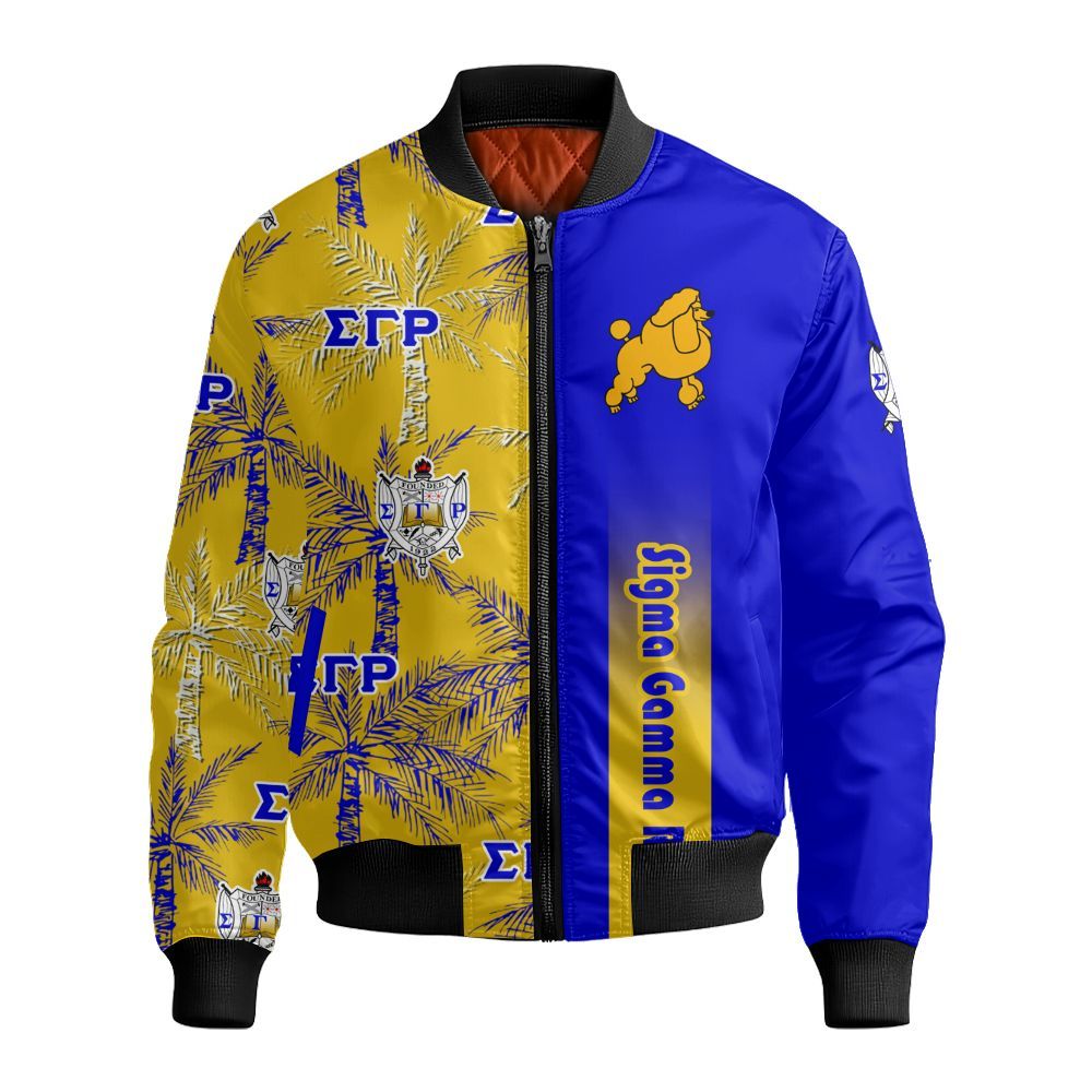 Ireishprint Sigma Gamma Rho Hawaii Shirt, Palm Tree Sigma Gamma Rho Theta Sorority Bomber Jacket