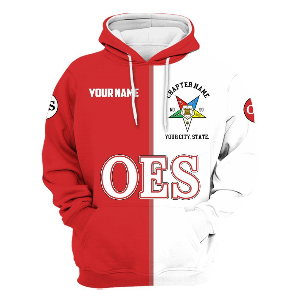 Ireishprint OES Custom Legacy Shirt, Red Circle Legacy Style Order Of The Eastern Star OES Hoodie
