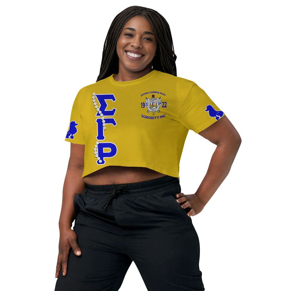 Ireishprint Sigma Gamma Rho Custom Chapter Crop Shirt, Personalized Pretty Poodles Sigma Gamma Rho Sorority Crop Top 3D