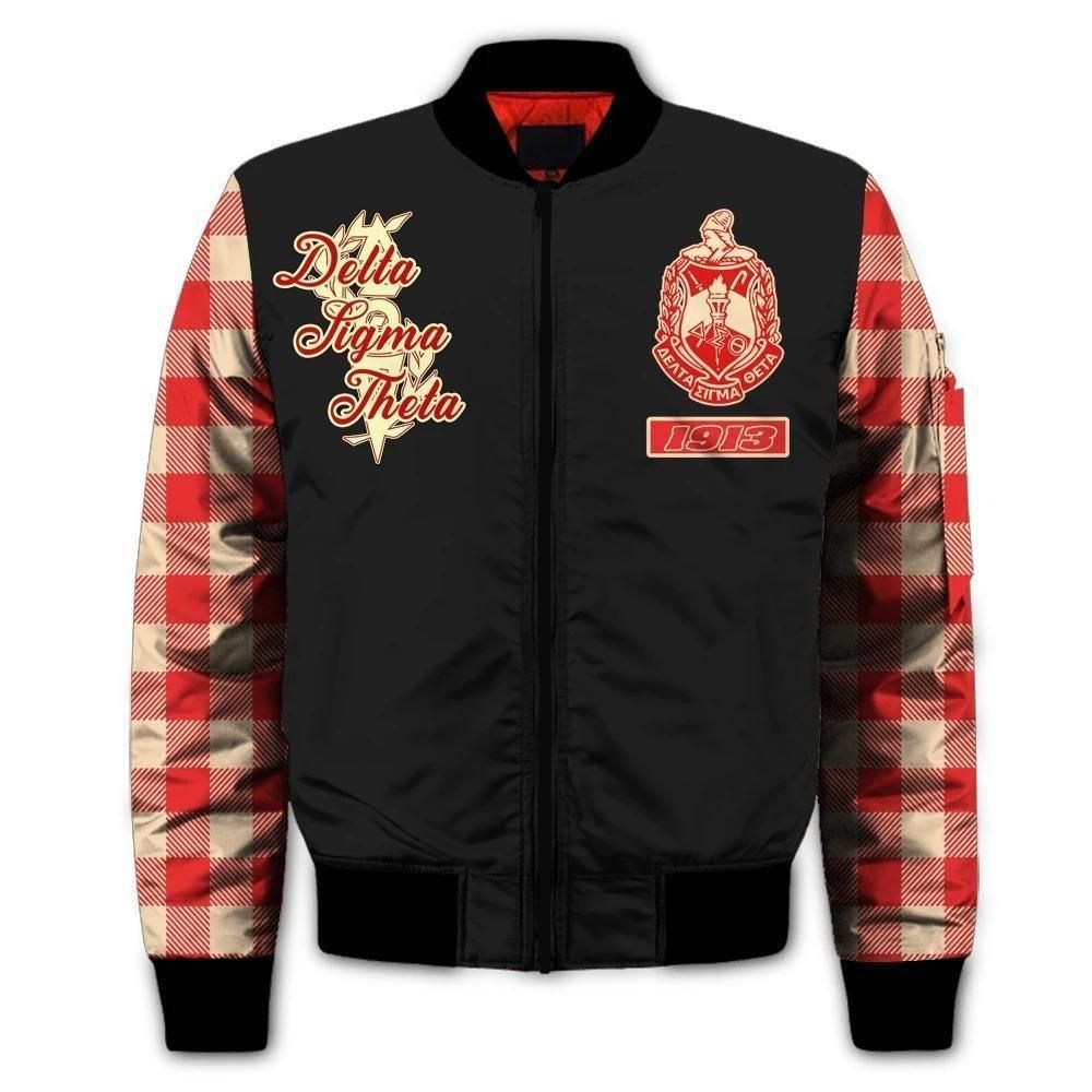 Living My Best Life Delta Sigma Theta Sleeve Zip Bomber Jacket